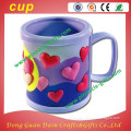 3D rubber soft pvc promotional mugs